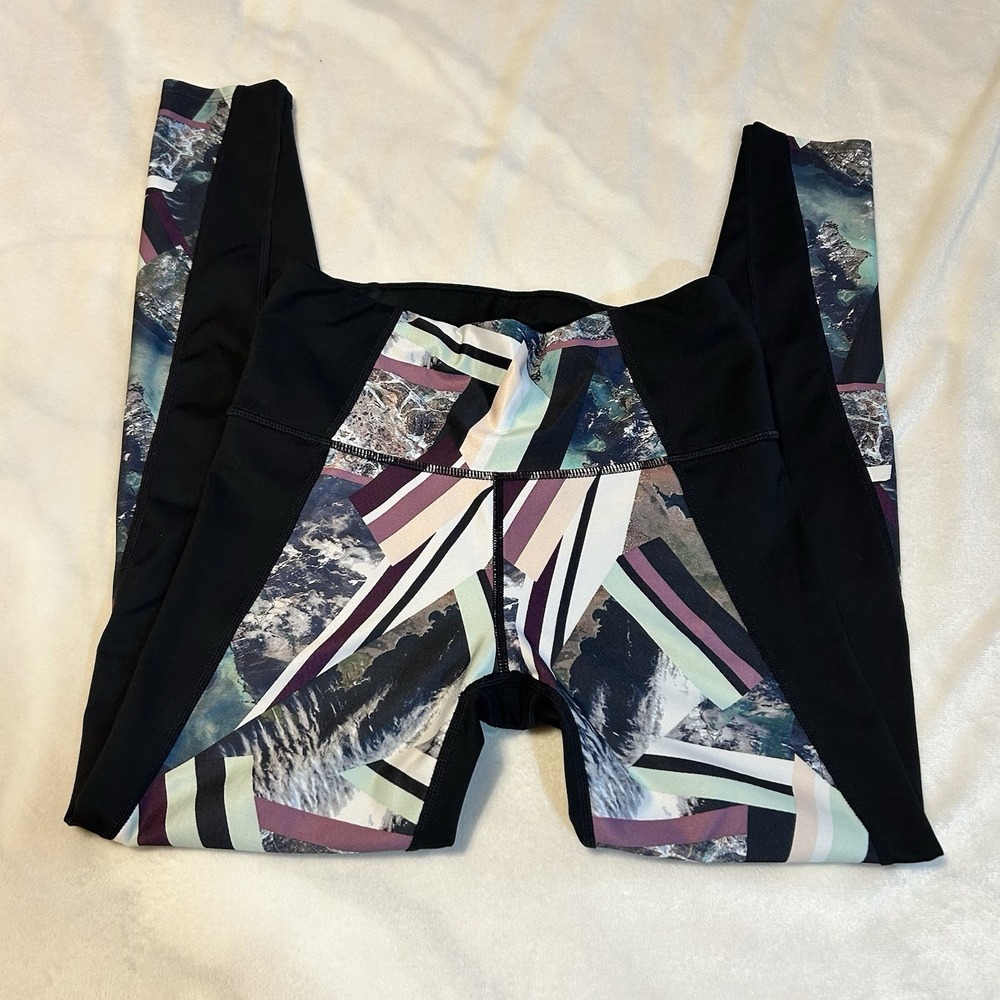 Joy‎ Lab Womens Athletic High Rise Color Block Leggings Sz Extra Small Vibrant